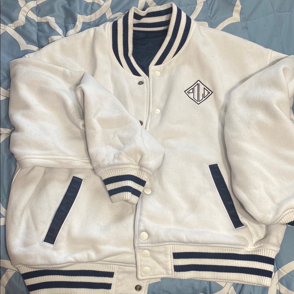 Ralph Lauren White and Navy Varsity Jacket